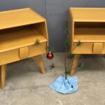 Pair of Kohinoor nightstands redone Wheat 148s