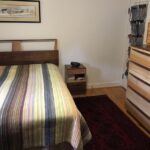 Full bed, nightstand and chest copied from Wakefield pieces using Walnut and Sycamore. Custom suite