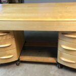 320 kneehole desk redone Natural