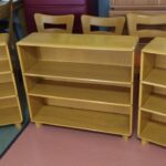 pair of half width custom bookcases with an M321 in Wheat 321's