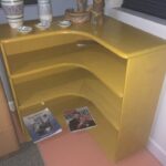Corner bookcase refinished Wheat. 3971