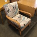 Aristocraft M367 arm chair redone in Champagne and reupholstered.