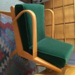 Redone Wheat and reupholstered with dark green Velvet Mohair Aristocraft 367 pic 2
