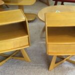 Pair Sculptura nightstands redone Wheat. 778's