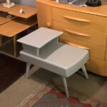 $525 M794 end table with drawer in gray lacquer