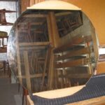 $350 as is: Airflow round mirror 36" diameter $450 with refinished wood.