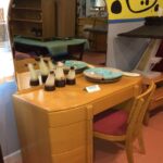 Airflow Vanity desk redone Red Wheat with matching chair.