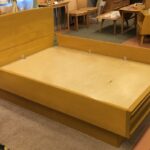 Platform on pedestal. Custom Sculptura style full bed in Wheat.