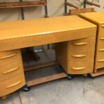 with custom filing cabinet in Wheat desk . 320 desk