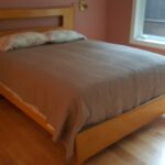 in Wheat with headboard cutout Custom Queen Dogbone