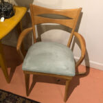 Previously redone Natural. Excellent condition. Cateye arm chair