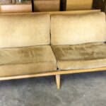 Reupholstered at some time but needs it again. Refinished in Wheat. Used with some light wear/use marks.