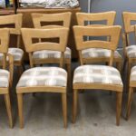 set of 6+2 dogbones refinished Natural with new upholstery