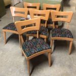 Set of six side Dogbone chairs redone Champagne with new upholstery $2550  sold Dogbones