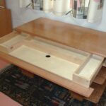 Computer friendly desk made with Australian Lacewood in a Natural finish