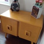 reproduction Record Cabinet in Wheat record cabinet