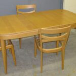 M169 Jr Dining Table, 3+1 M553 chairs in very good original Wheat set