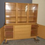 Triple crown china on credenza redone Wheat