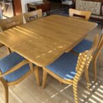 table and chairs Refinished in Wheat. New upholstery on seats.
