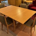 refinished Champagne and chairs reupholstered