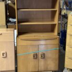 Champagne. $650 as is, $1400 refinished. total height is 64. Server is 34 x 17
