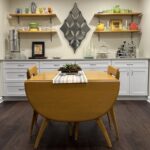 Double ped table, dogbones and four custom shelves