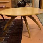 1576 $525 The edge is tapered unlike the other round cocktail table which is completely rounded over.