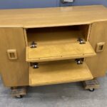 refinished Red Wheat with modified drop down drawer fronts