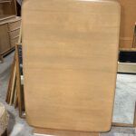 junior dining table in original Platinum. Comes with one leaf. 38 x 54 closed. 38 x 72 with leaf. Excellent condition. $950